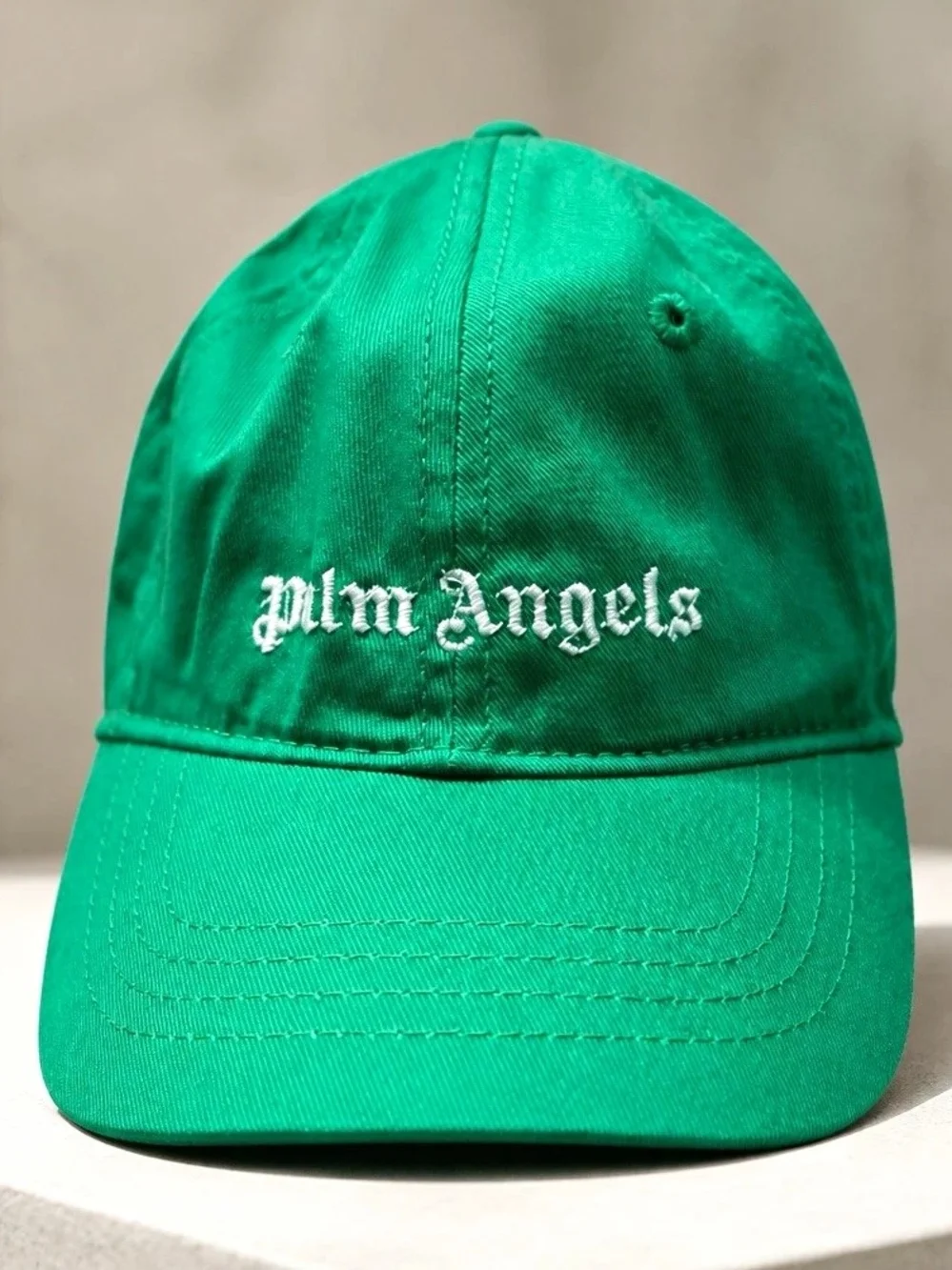 Palm Angels Classic Logo Green Solid Baseball Cap, Medium Adjustable Unisex